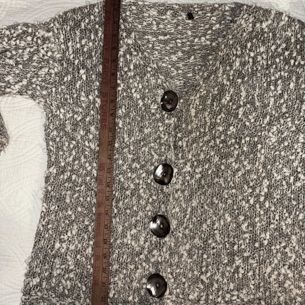 Fisherman Knit Cardigan Grey and White Coastal